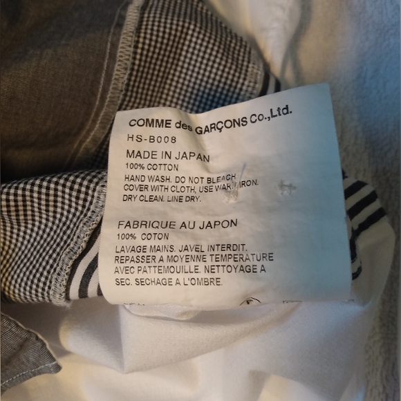 Comme Des Garcons Men's Made in Japan Patchwork Longsleeve Button Up Dress Shirt - Picture 12 of 16